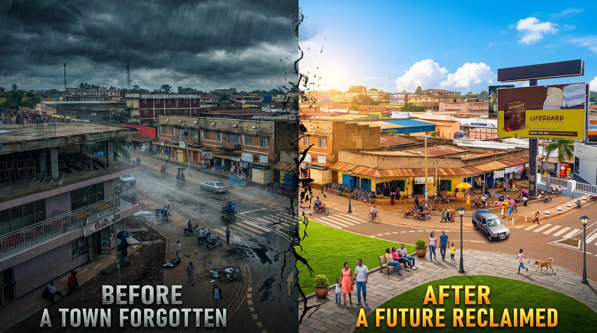 Town square in downtown Gulu, Uganda